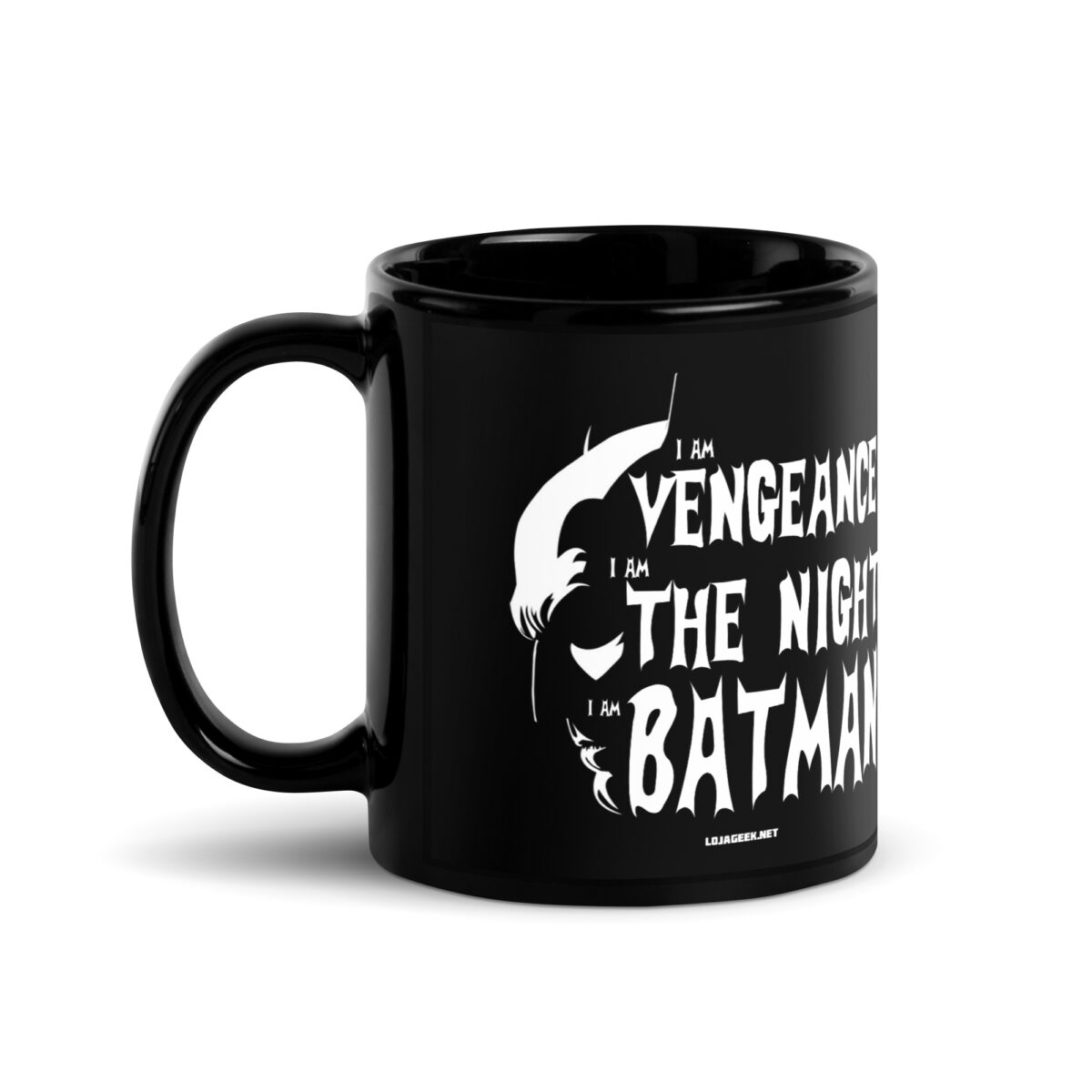 Caneca preta “A Vingança, A Noite, The Bats”
