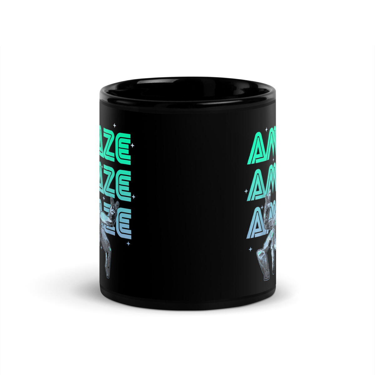 black-glossy-mug-black-11-oz-front-69c67c605ade1.jpg Caneca preta "Amaze"